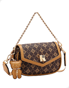 Bolsa Feminina Chenson Monograma Elemento Gráfico 3485390 - Café Marrom