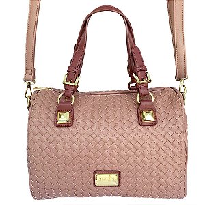 Bolsa da Moda Baú Grande Trançada das Famosas - Munique Rose