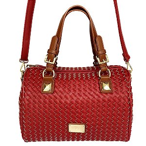 Bolsa da Moda Baú Grande Trançada das Famosas - Munique Marsala