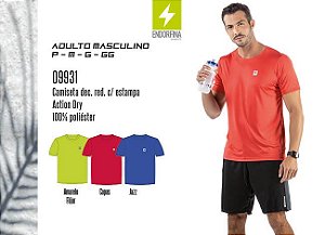 Camiseta Masculina Esportiva Basic dec. Red. c/ Estampa