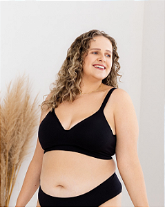 Sutiã Comfort Duplo Com Bojo Sem Costura - Preto