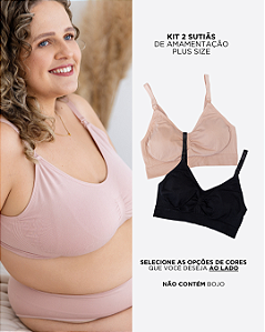 Kit 2 Sutiãs Amamentação Sem Costura Plus Size - Zee Rucci