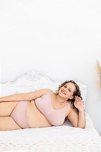 Calcinha Pós Parto Tanga Sem Costura Leve Compressão Plus Size - Dusty
