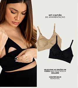 Kit 2 Sutiãs Amamentação Sem Costura Com Bojo - Zee Rucci