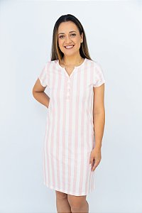 Camisola Amamentação Manga Curta - Abertura Parcial - Listrada