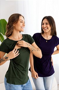 Blusa Bata Gestante com Abertura para Amamentação