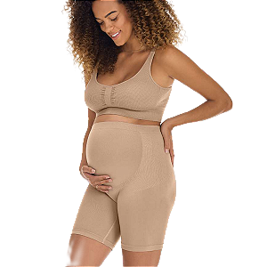 Bermuda Gestante Sem Costura - Bege - Zee Rucci