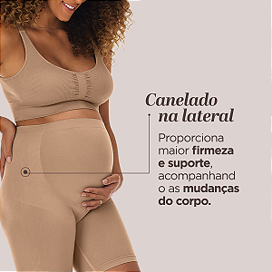 Bermuda Gestante Sem Costura - Bege - Zee Rucci