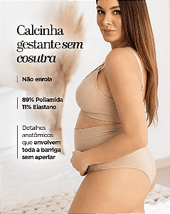 Calcinha Gestante Sem Costura - Bege - Zee Rucci