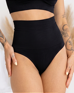 Calcinha Modeladora Pós Parto - Fio Sem Costura - Preta
