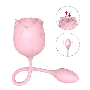 VIBRADOR ROSA COM ESTIMULO DE CLITÓRIS PULSAÇÃO