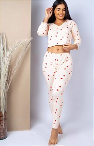 PIJAMA SUEDE ESTAMPADO (P/M)