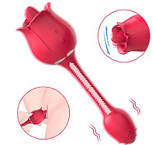 ROSA COM LINGUA - CLITORIS E PONTO G - RECARREGÁVEL