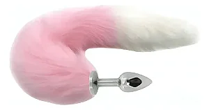 PLUG ANAL COM RABO RAPOSA DE PELÚCIA - TAMANHO: P - ROSA CLARO