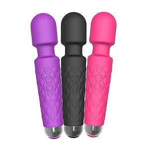 VARINHA MÁGICA  - MASSAGEADOR RECARREGAVEL - 20 VIBRAÇÕES - PRETO
