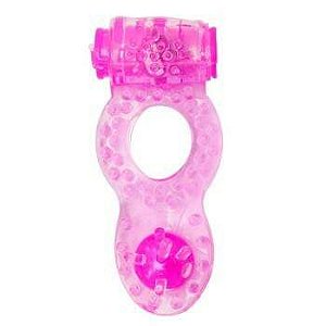 ANEL PENIANO COM ESTIMULADOR CLITO E ANAL - ROSA