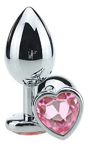 PLUG ANAL - CORAÇÃO - TAMANHO: M - ROSA