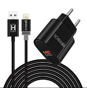 KIT CARREGADOR TURBO 18W - LIGHTNING - IPHONE - HREBOS