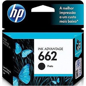 Cartucho de Tinta HP 662 PRETO CZ103AL CZ103AB | ORIGINAL 2ML - BW Printer  - Toners e Cartuchos