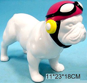 Cachorro Bulldog Francês em porcelana