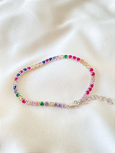 Pulseira Riviera Rainbow Ouro Branco