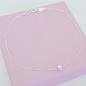 Pulseira Veneziana com Bolinha Prata 925