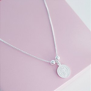 Colar Medalha de São Bento Prata 925