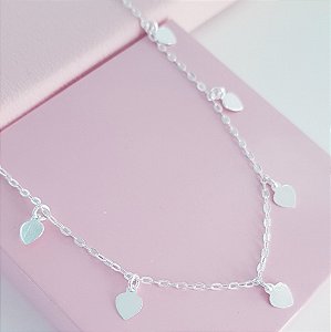 Choker Corações Prata 925