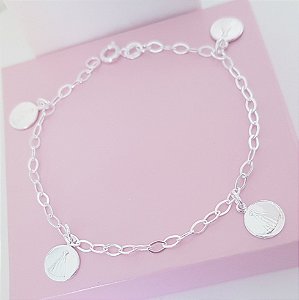 Pulseira Medalhas Nossa Senhora Prata 925