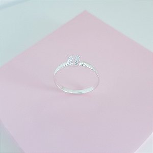 Anel Solitário Zirconia 5mm