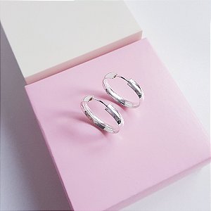 Argola Meia Cana 21mm Prata 925