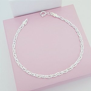 Pulseira Cabelo de Anjo Diamantada Prata 925