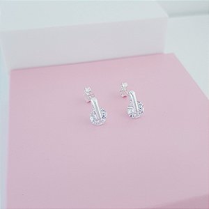 Brinco Ponto de Luz com Detalhes Prata 925