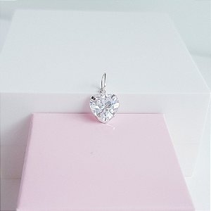 Pingente Zirconia Coração 9mm Prata 925