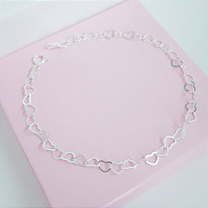 Pulseira Coração Vazado Prata 925