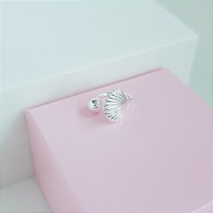 Piercing Fake Concha e Bolinha Prata 925