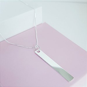 Colar com Pingente Chapinha Personalizável Prata 925