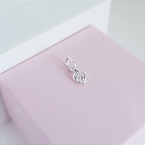 Pingente Ponto de Luz Zirconia Coração Prata 925