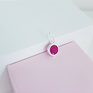 Pingente Ponto de Luz Zirconia Rosê Prata 925