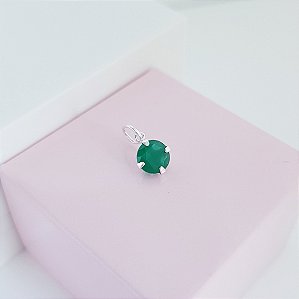 Pingente Ponto de Luz Zirconia Verde Prata 925