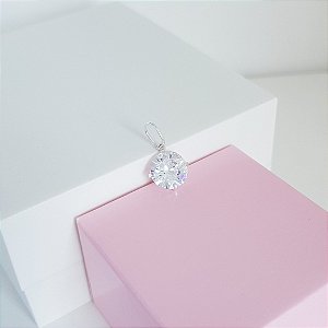 Pingente Ponto de Luz Zirconia 8mm Prata 925