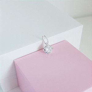 Pingente Ponto de Luz Zirconia 6mm Prata 925
