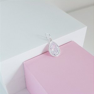 Pingente Ponto de Luz Zirconia Gota Prata 925