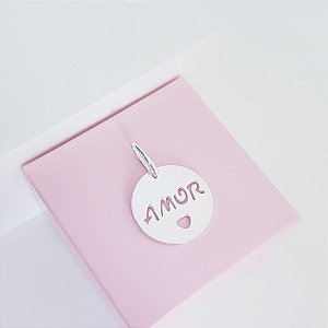 Pingente Amor detalhe Coração Prata 925