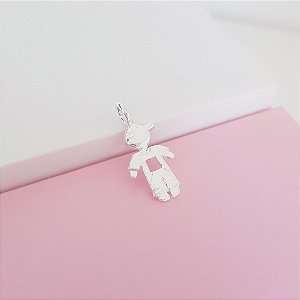Pingente Menino com detalhe vazado Prata 925