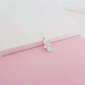 Pingente Menino com detalhes Zirconias Prata 925