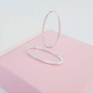 Argola Oval Fio Quadrado Prata 925
