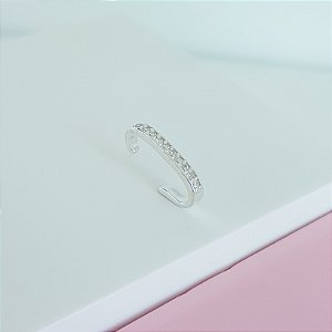 Piercing Fake Slim Cravejado Prata 925