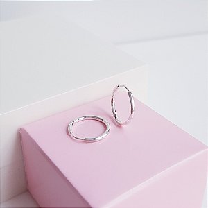 Argola Lisa 13mm Prata 925