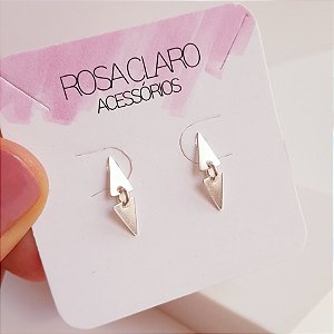 Brinco Chapinha com Pingente Triangulo Prata 925